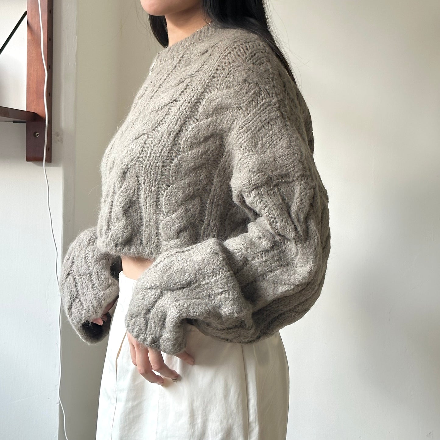 麻花扭扭紋軟熟CROPPED SWEATER 3色入 [門市搬遷清貨限時優惠$169!]
