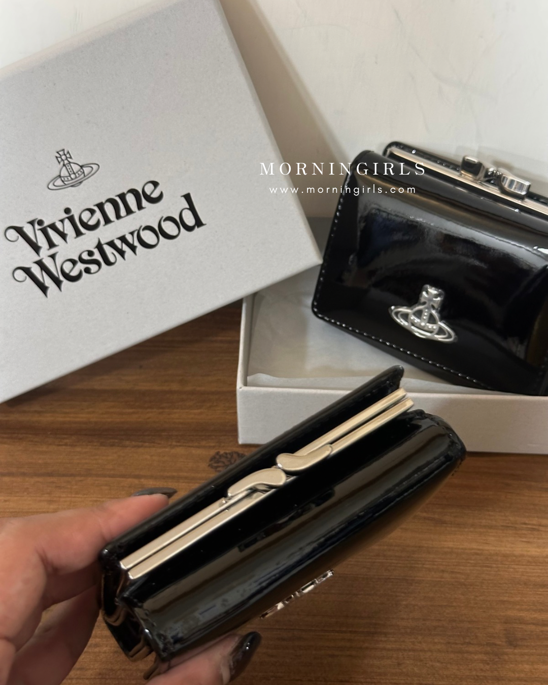 Vivienne Westwood Small Frame Wallet 漆皮黑 [限時折扣中!]