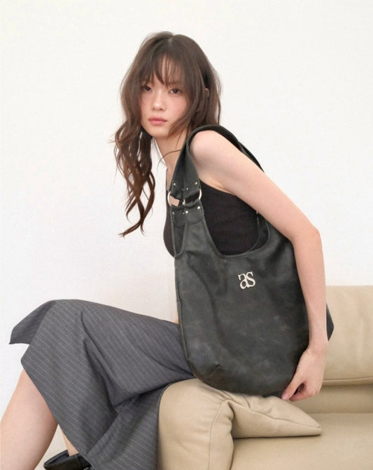 Ason Ricky Shoulder Bag 最新韓國選物🇰🇷半月形裂紋袋［慵懶鬆弛感滿滿 大容量! 斯文穿搭OK］