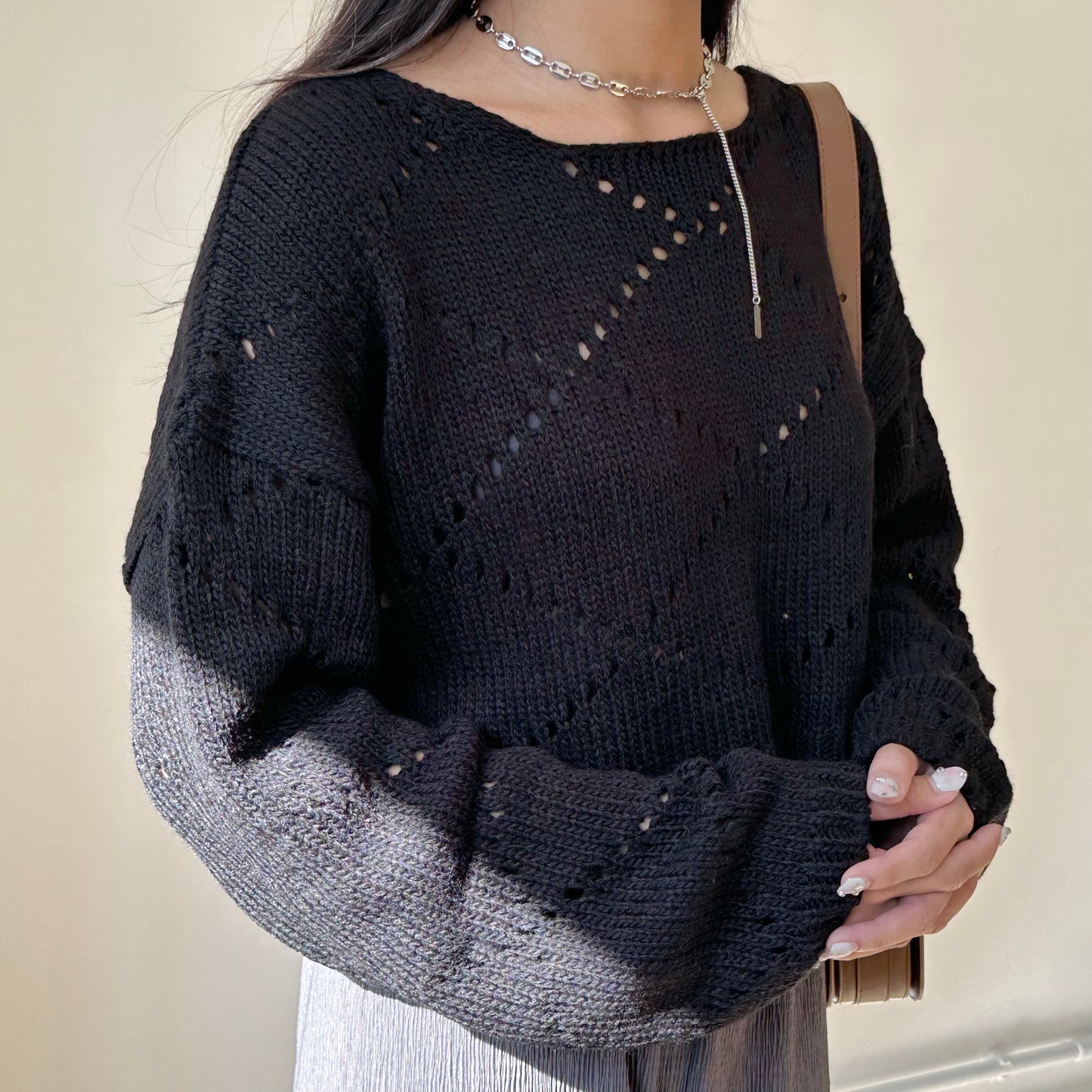 菱形通花薄針織短身上衣 3色入 [門市搬遷清貨限時優惠$149!]