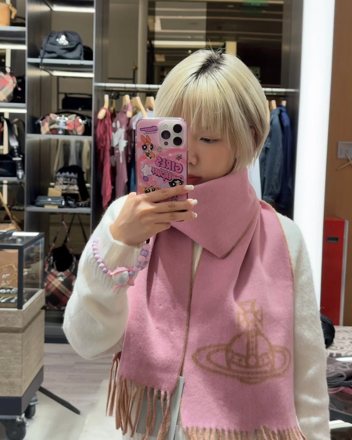 Vivienne Westwood Double ORB Logo Scarf (100% wool) [黑色啡色超熱賣! 日本版 意大利製!]