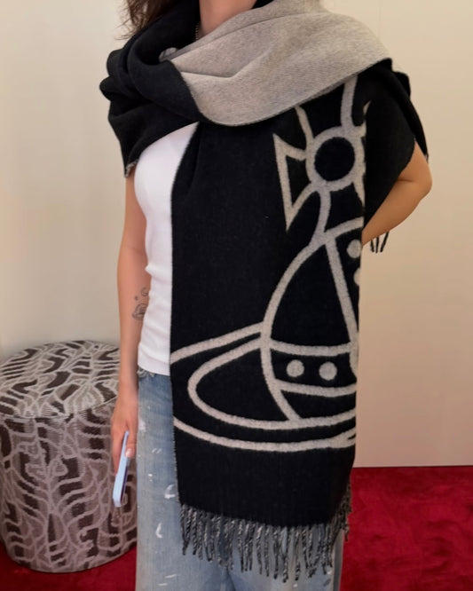 Vivienne Westwood Reversible ORB Logo Scarf 大尺寸雙面頸巾 (100%羊毛) [日本限定! 已停產最後微量預訂]