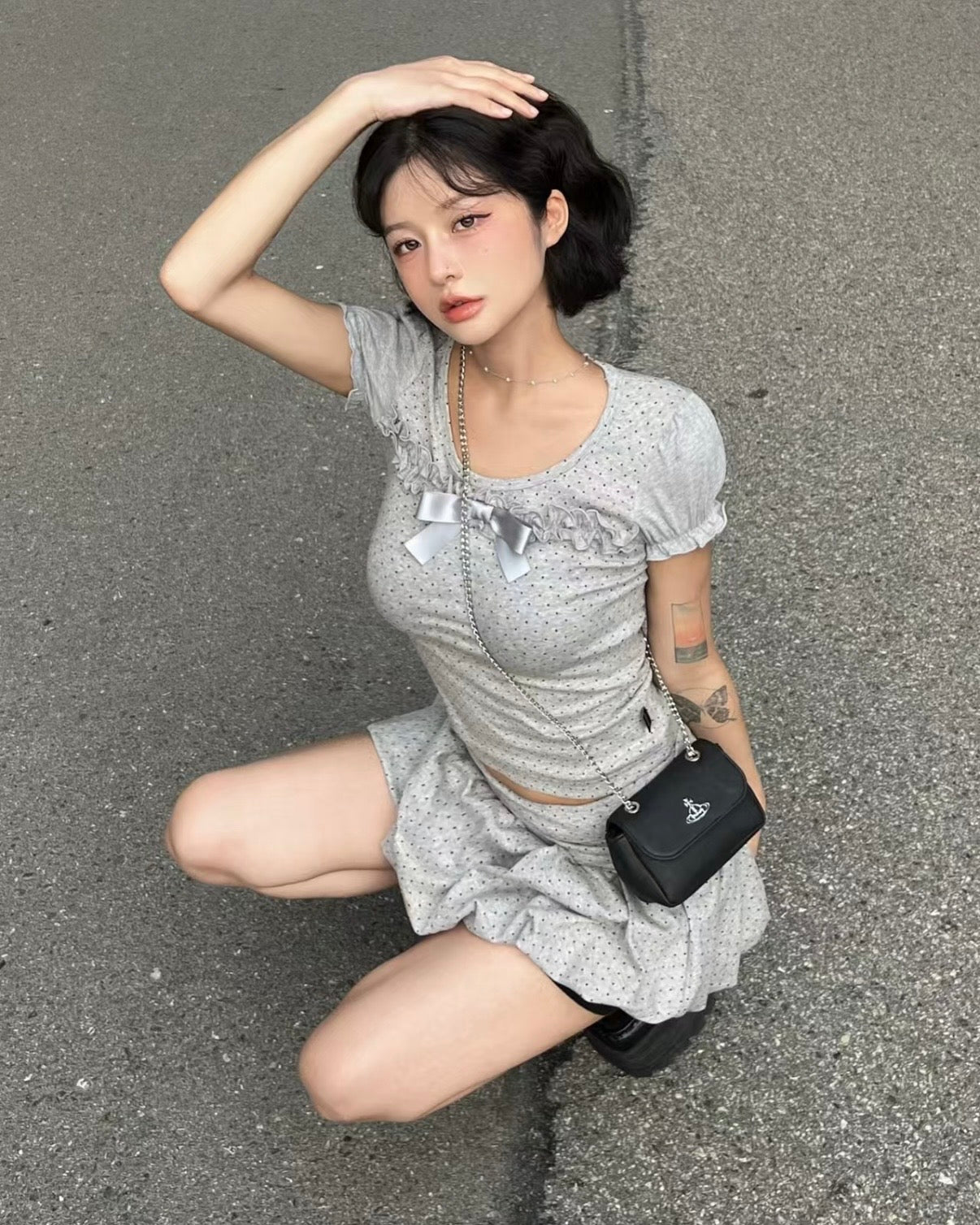 Vivienne Westwood Small Derby Bag with Chain 經典黑色十字紋 ［約會小禮服神器］