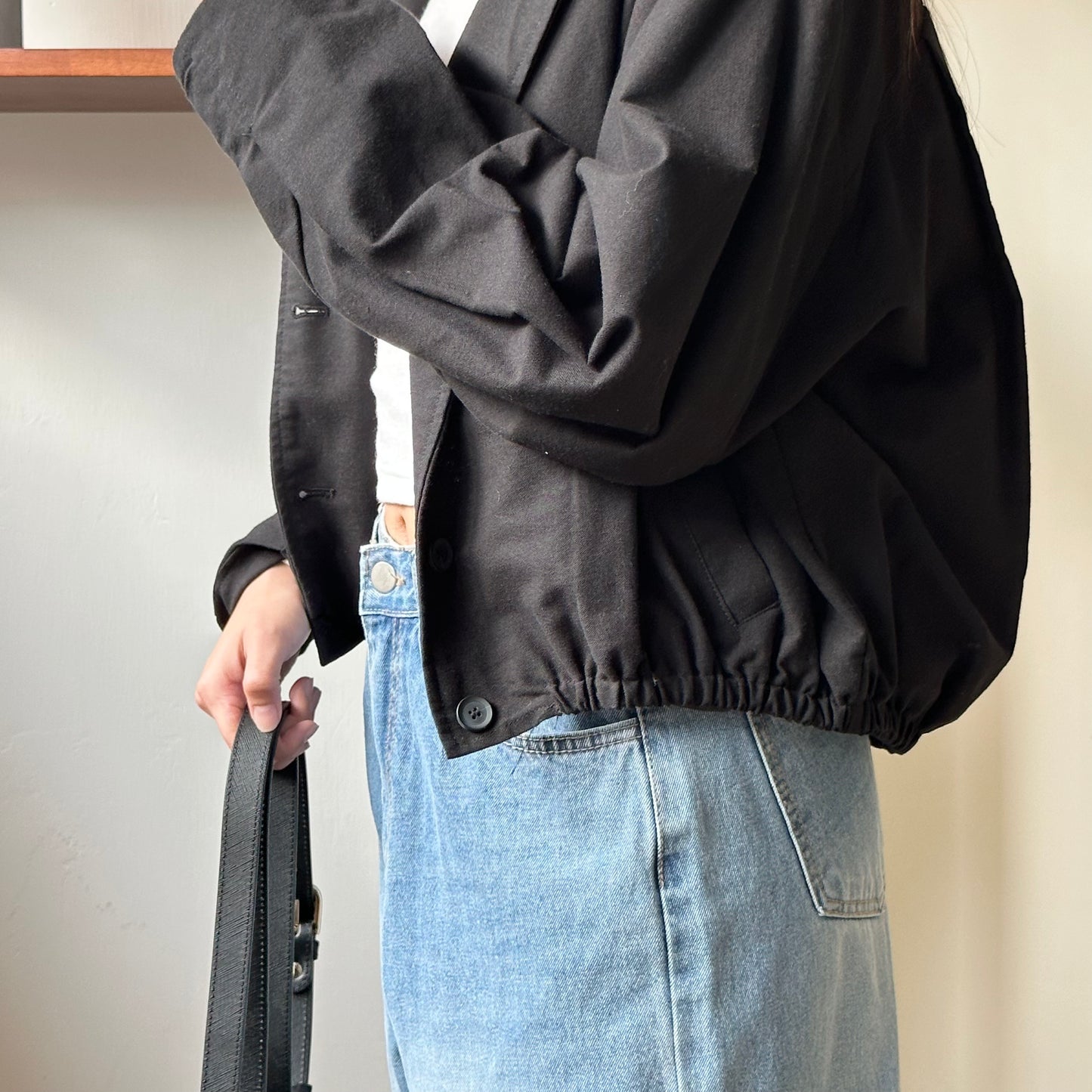 棉麻束腰短外套 [門市搬遷清貨限時優惠$249!]