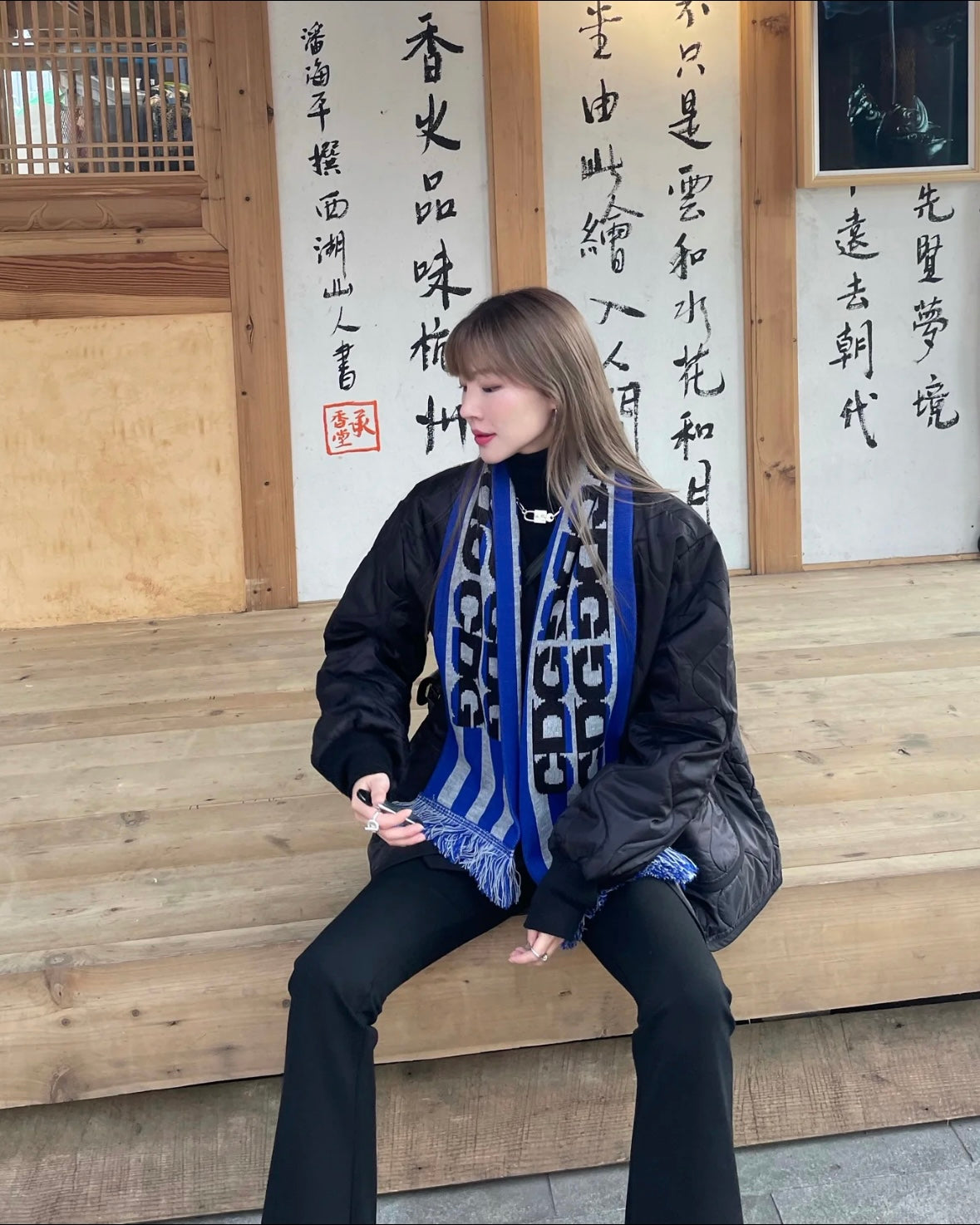 Comme Des Garçons CDG Scarf 日版［超薄穿搭必備 大推藍黑色!］