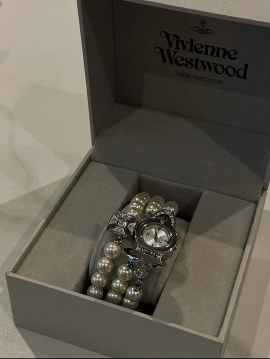 Vivienne Westwood Swarovski Crystal Watch [三層珍珠手鏈款手錶]
