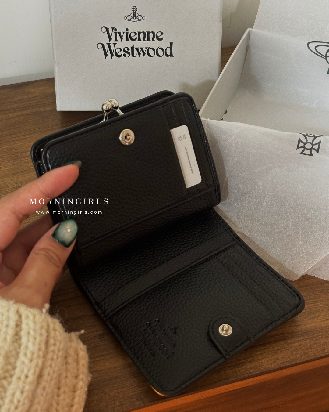 Vivienne Westwood Frame Pocket Wallet 黑銀荔枝皮 [BLACK FRIDAY大折扣中!]￼