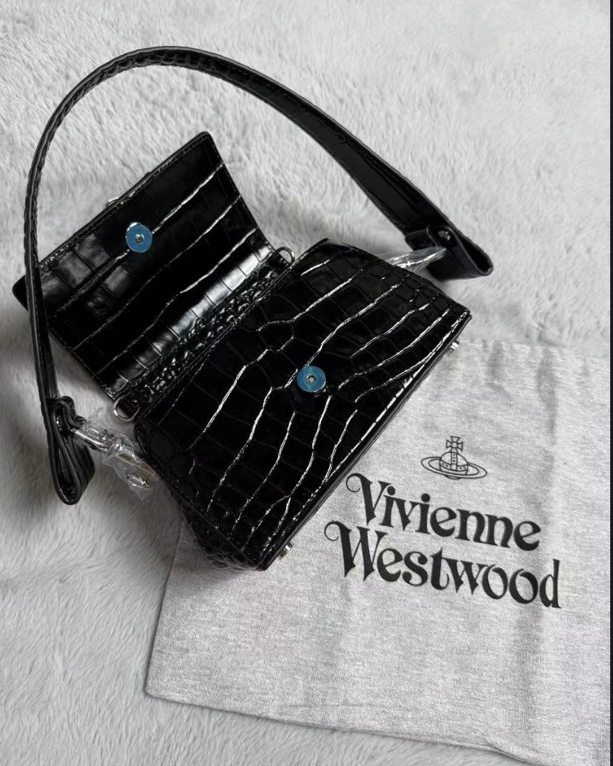 Vivienne Westwood Hazel Handbag 黑色鱷魚皮 [令面大格已停產! 2個size只剩最後微預量訂限額 完售下架轉新版!]