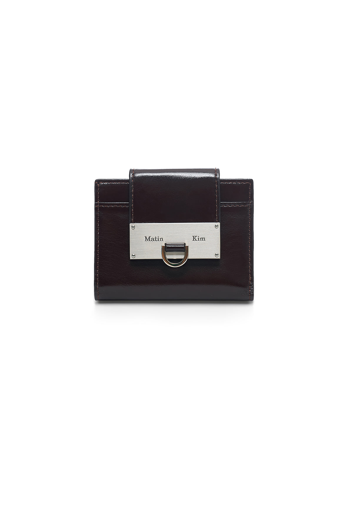 最新韓國選物🇰🇷 Matin Kim Matin Arch Ring Flap Wallet 金屬蓋扣小銀包［經典標誌鐵牌 圓扣個性！］