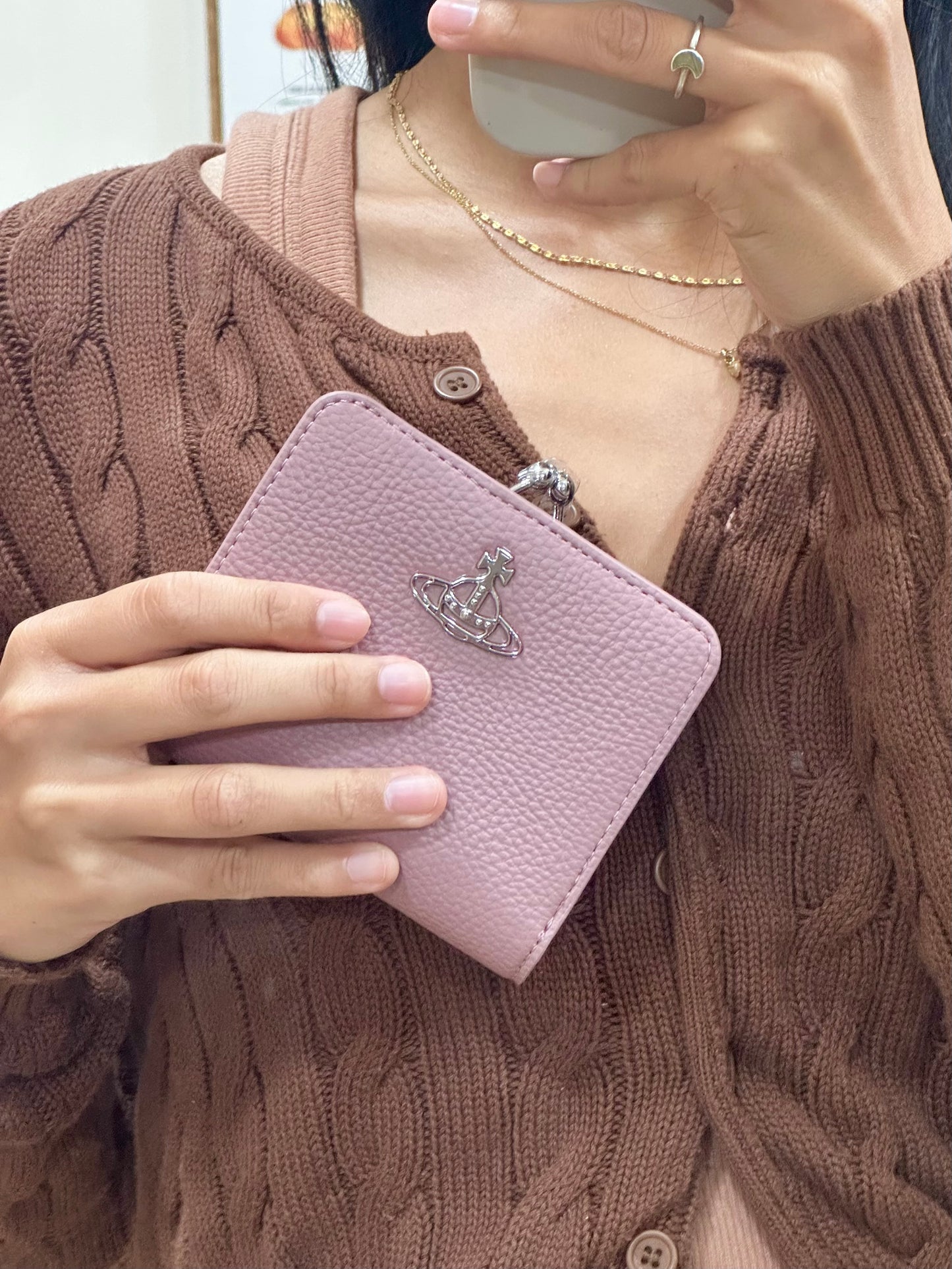 Vivienne Westwood Frame Pocket Wallet Dusty Pink 荔枝皮 [限定顏色現貨完售下架! 官方已停產]￼