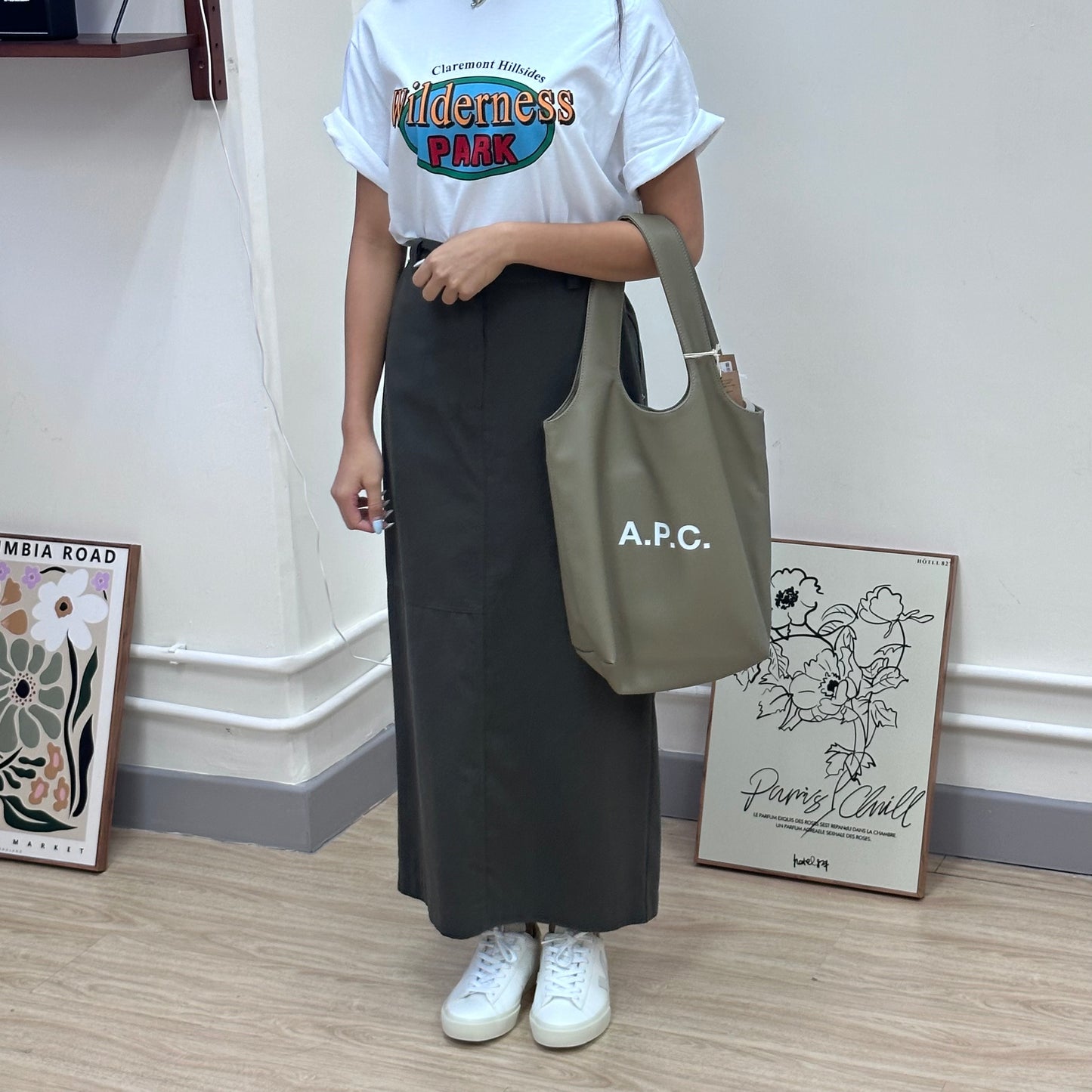 半橡筋後開叉工裝裙 [門市搬遷清貨限時優惠$199!]