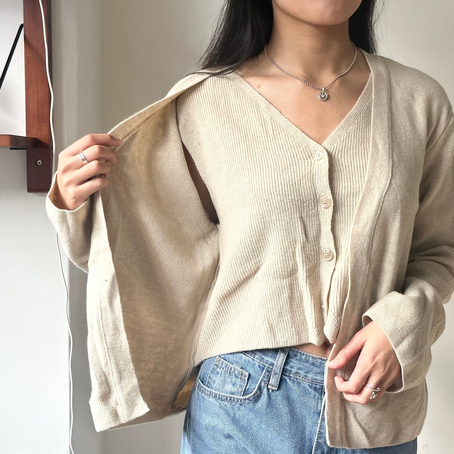 假兩件超軟熟開鈕上衣 3色入