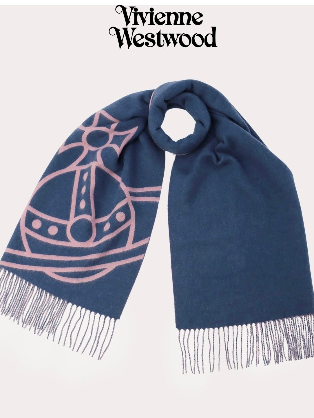 Vivienne Westwood Reversible ORB Logo Scarf 大尺寸雙面頸巾 (100%羊毛) [日本限定! 已停產最後現貨]