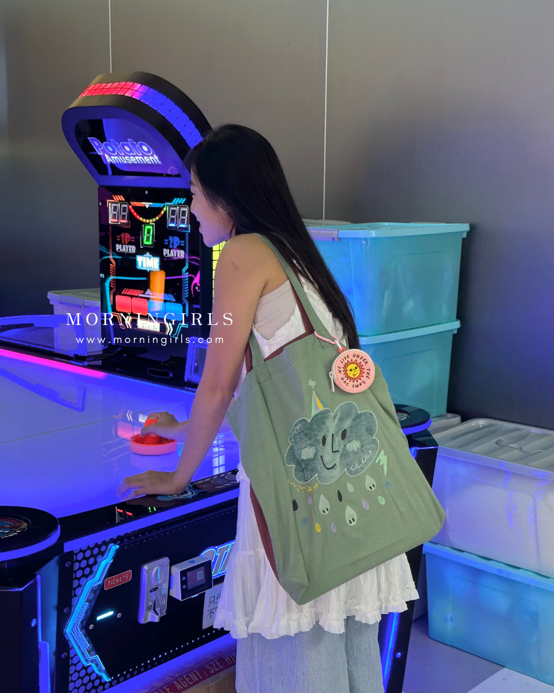 Hamblepie 泰國自家品牌 - Double Side Fire & Rain Tote Bag［可前後兩用!]