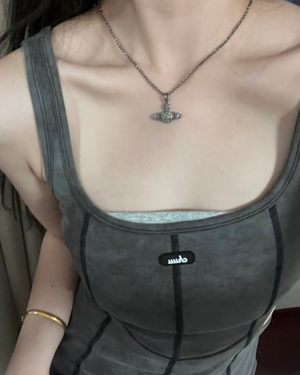 Vivienne Westwood Mini Bas Relief Pendant Necklace 全閃石土星 [BABYMONSTER ASA同款 推薦新手入門 最新太空灰上架!]