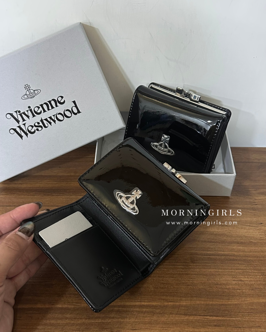 Vivienne Westwood Small Frame Wallet 漆皮黑 [限時折扣中!]