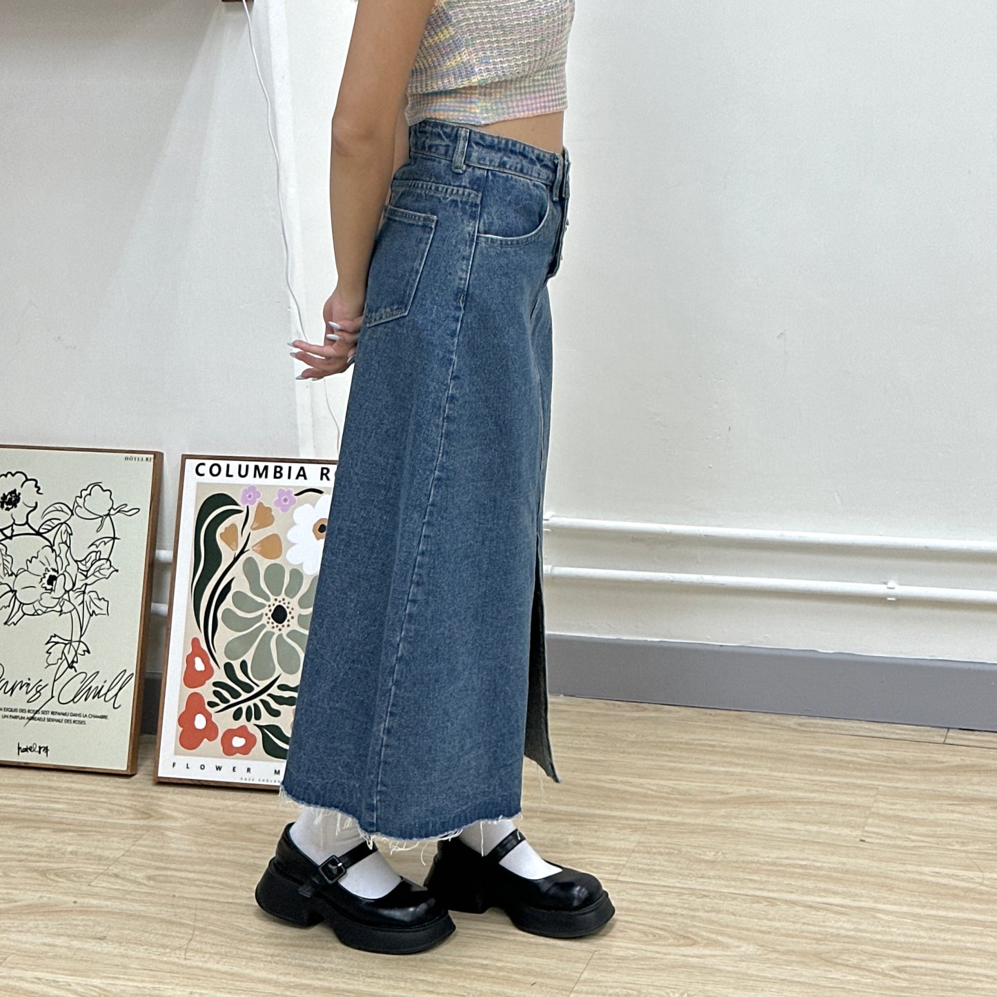 A-cut Denim Soso Split Straight Skirt [門市搬遷清貨限時優惠$169!]