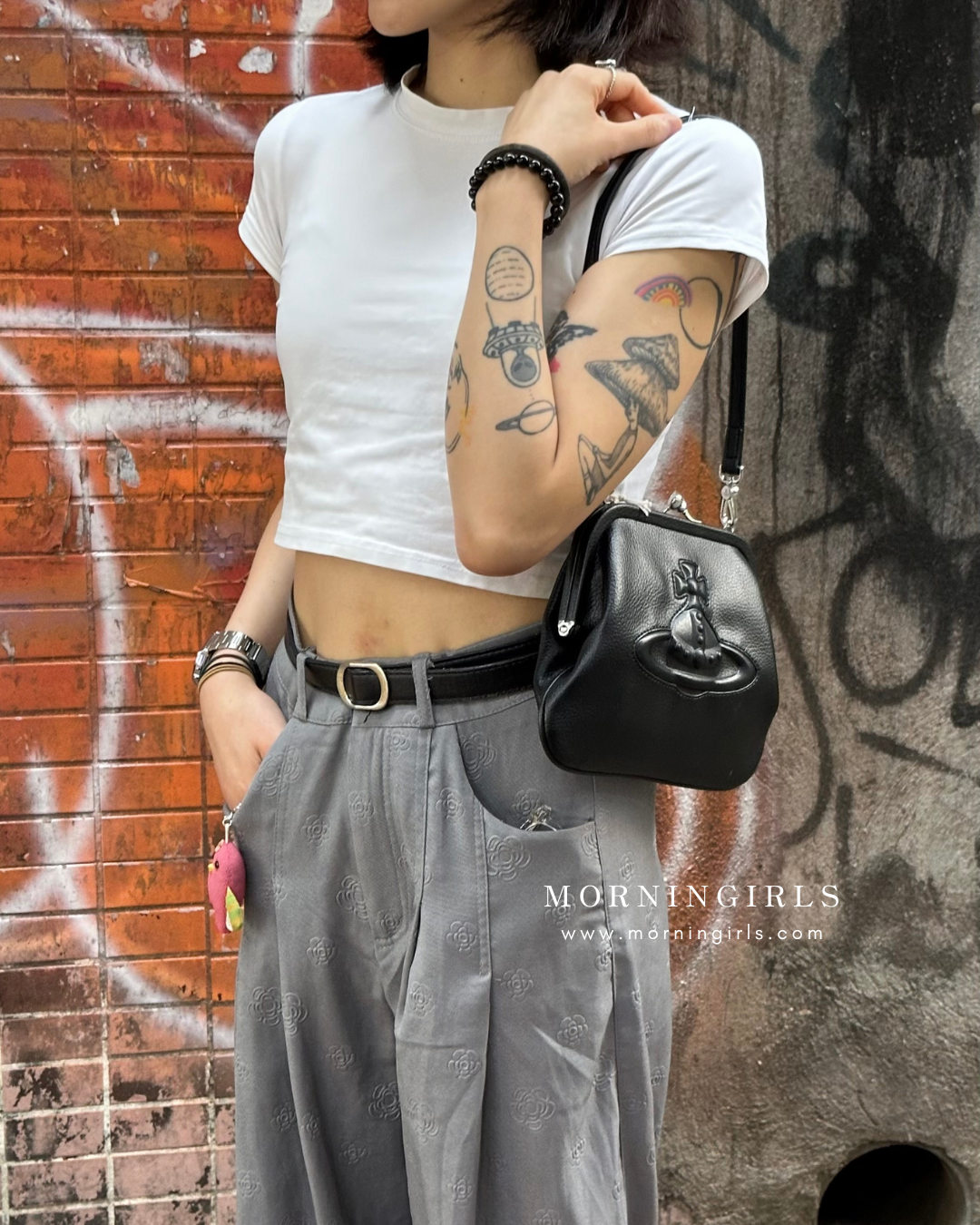 Vivienne Westwood Chelsea Vivienne's Clutch Bag 黑色荔枝皮