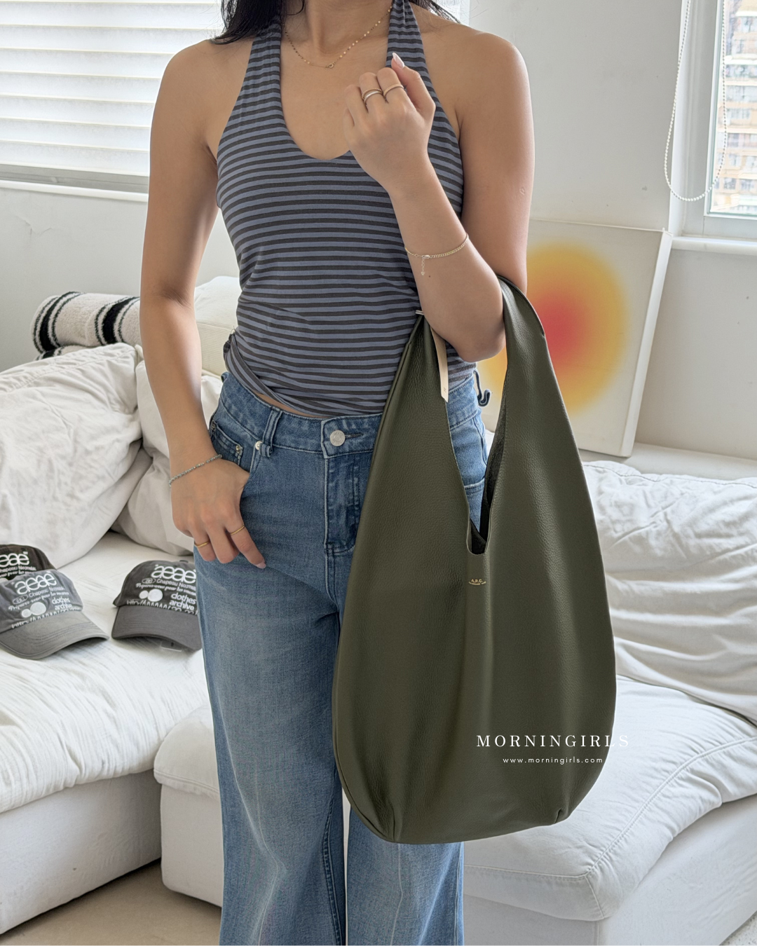 A.P.C. Le Neige Tote Bag 100%真牛皮［橄欖綠大折扣中! 極難補貨!］
