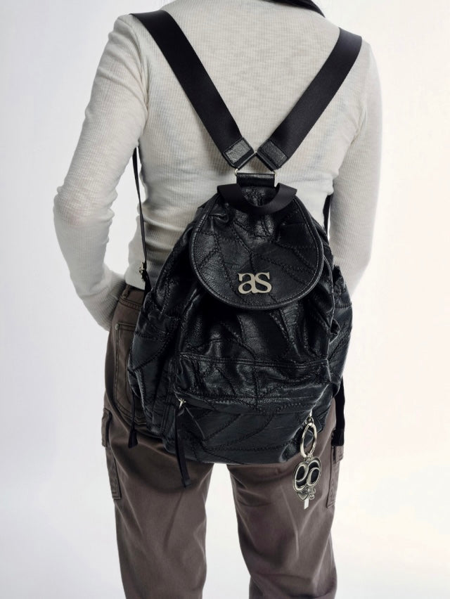 Ason Benet Backpack 最新韓國選物🇰🇷菱形格裂紋皮背包［超有質感經典背囊］