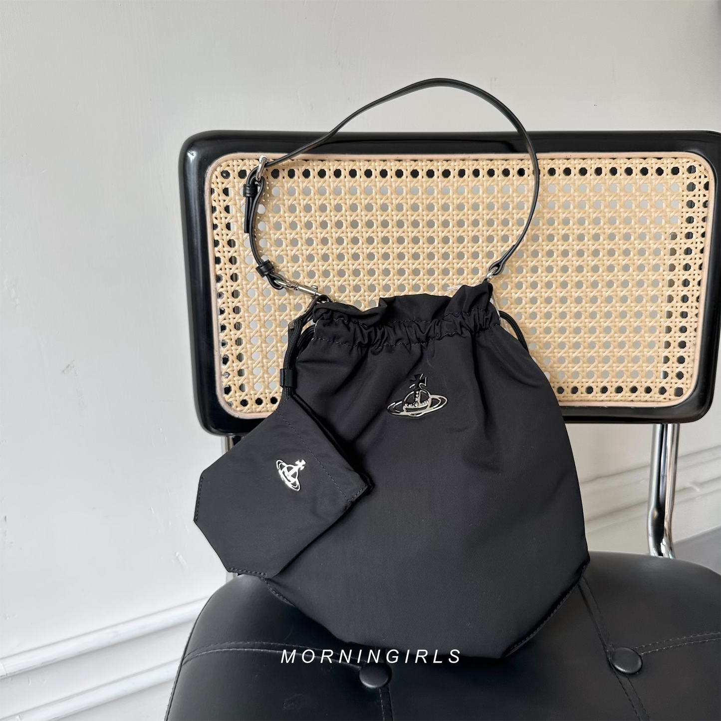 Vivienne Westwood Drawstring Shoulder Bag 尼龍束繩袋 [雙11再減$100 HOT ITEM! 超大容量耐用袋款]