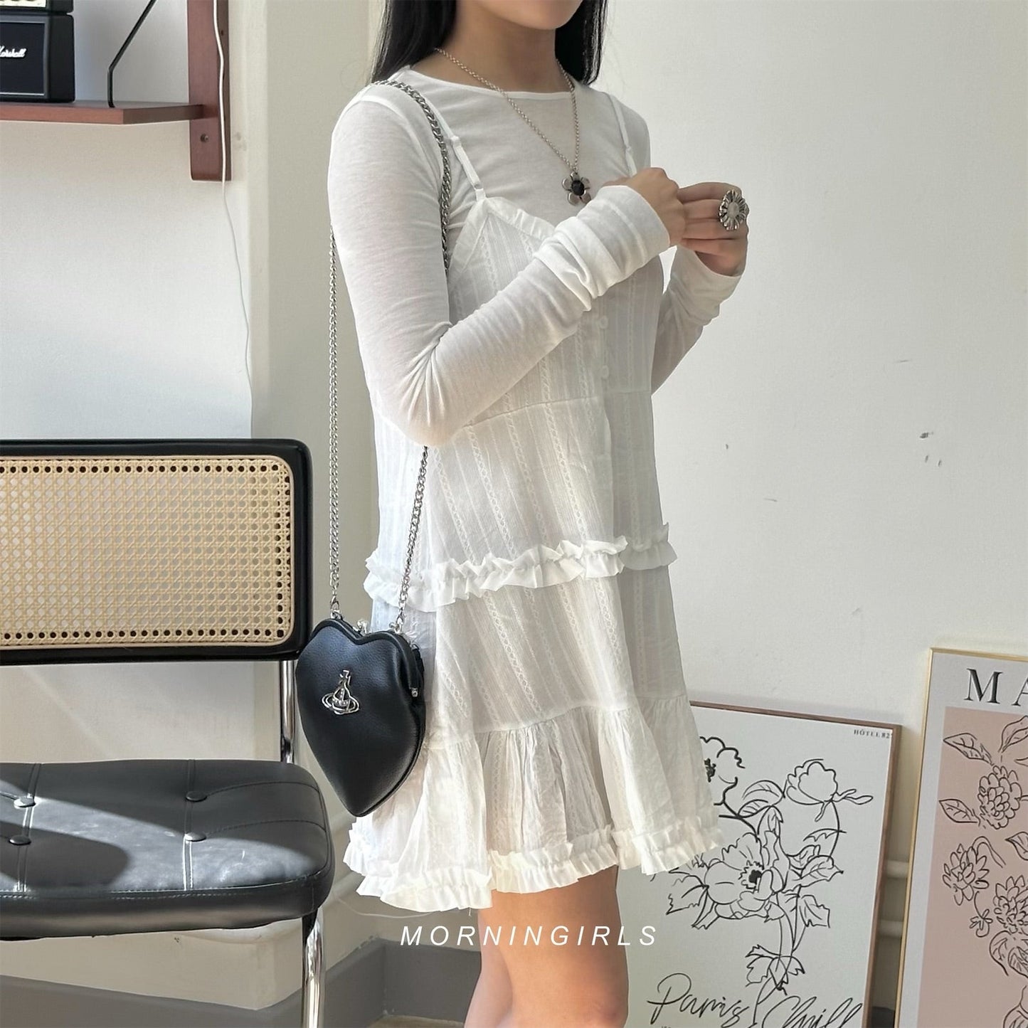 Vivienne Westwood Belle Heart Frame Purse 經典黑色荔枝皮