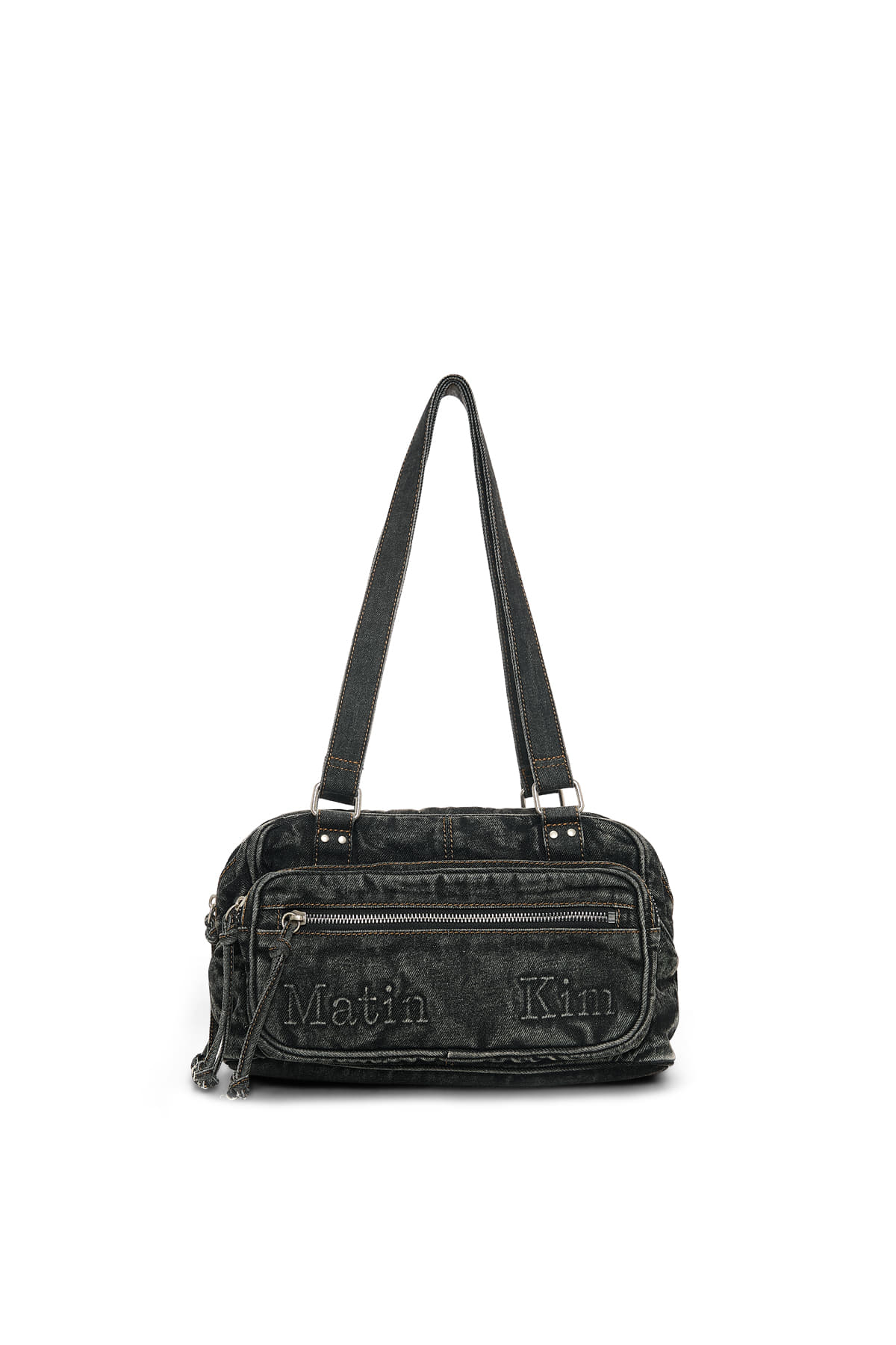 Matin Kim Matin Dust Denim One Pocket Shoulder Bag 最新韓國選物🇰🇷 IVE Liz/Aespa寧寧同款 洗水牛仔多層單肩袋［隨性高級街頭感⛓️🖤］