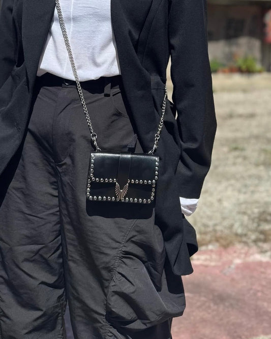 Toga Too Chain Leather Wallet Studs 自留灰綠色 折扣超過$1000! [年度季末大折扣! 優惠完售即止!]