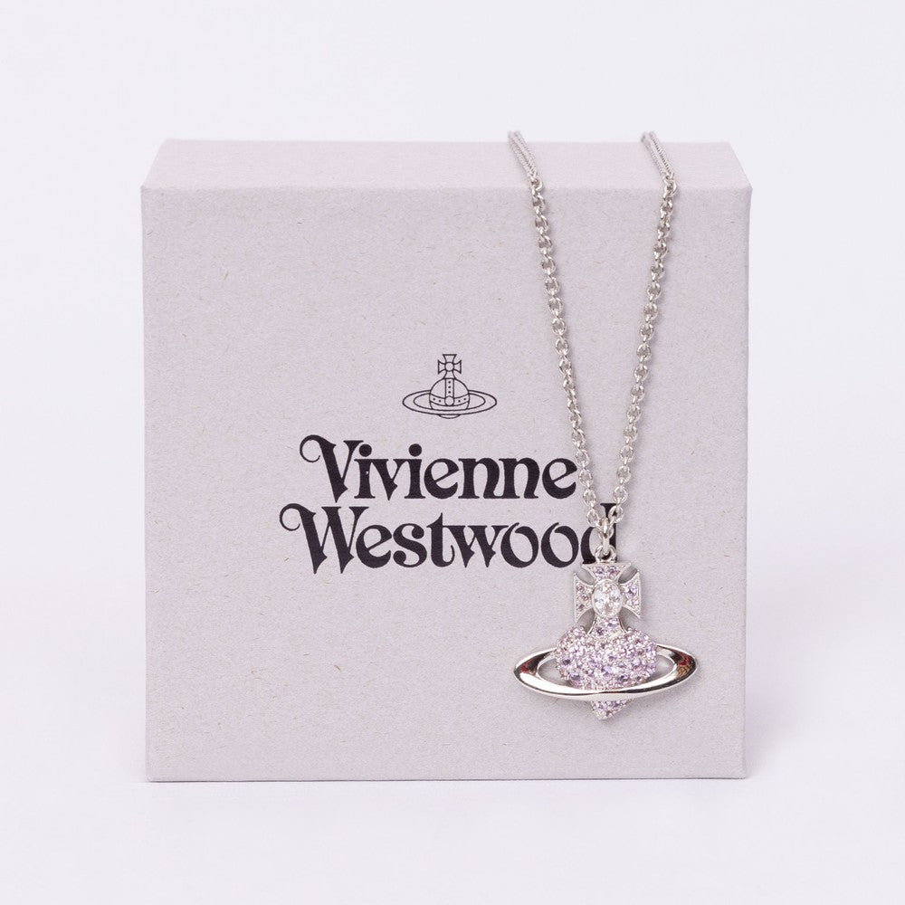 VIVIENNE WESTWOOD Agnatha Necklace 淡粉紅愛心閃鑽