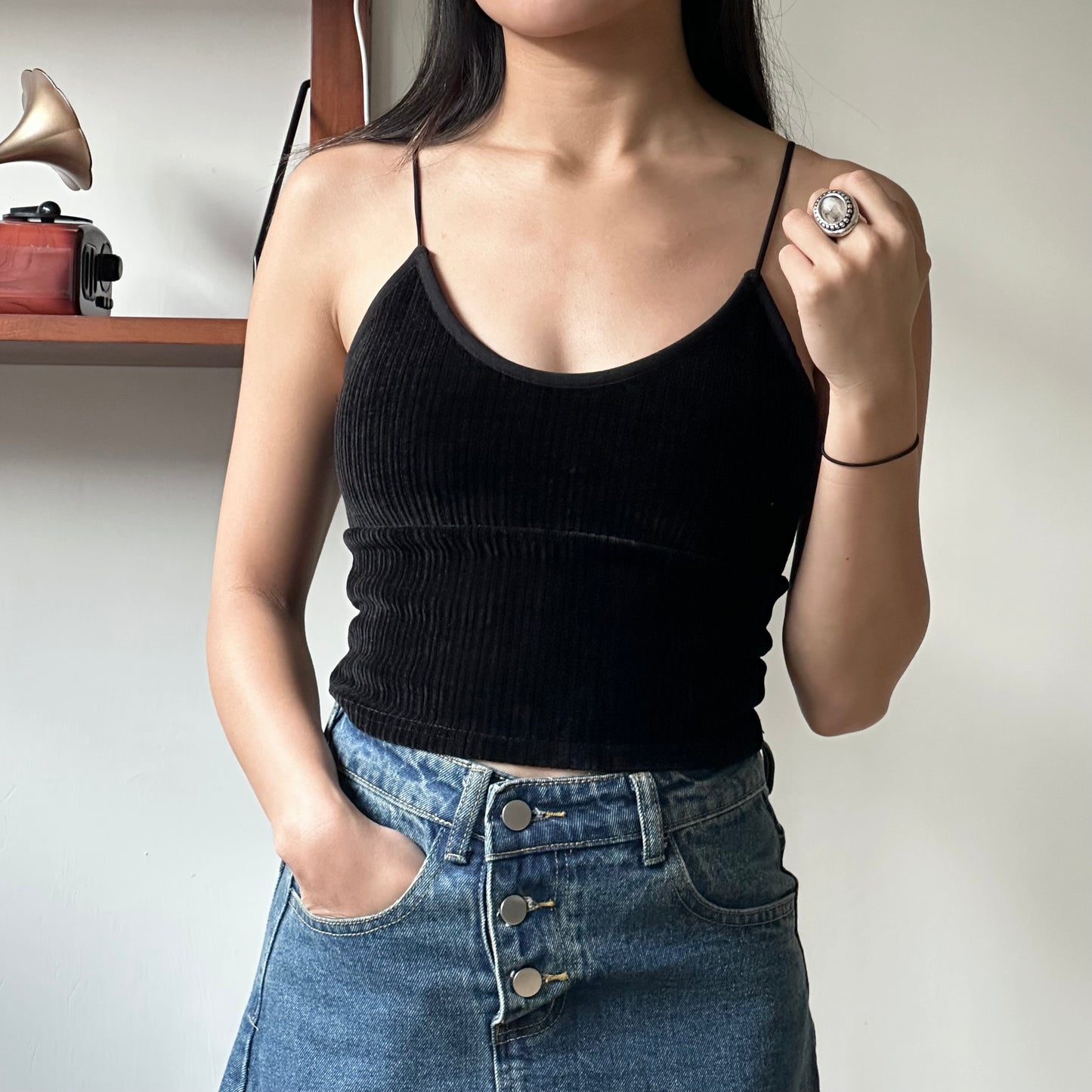 燈芯絨吊帶小背心 [有PAD!!]