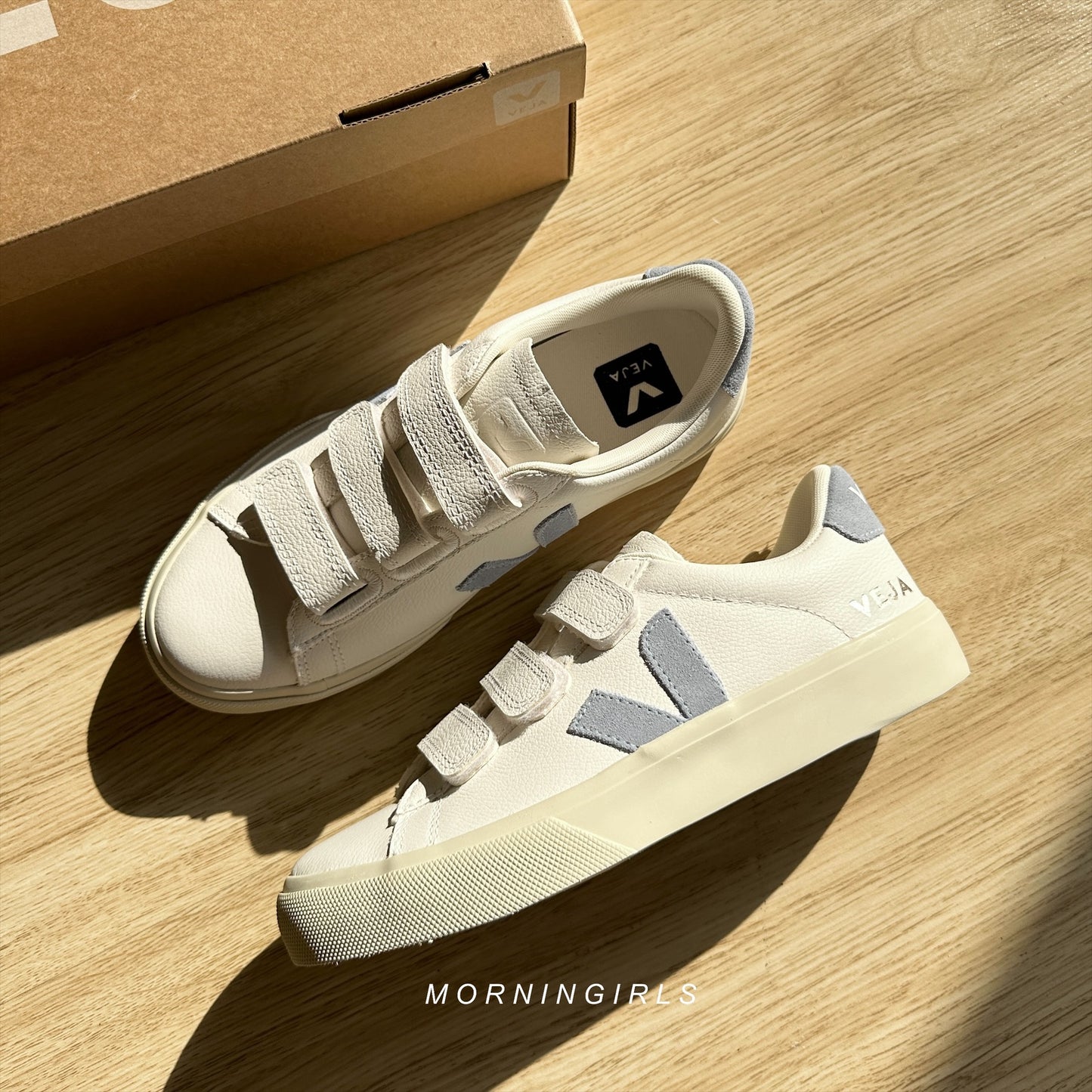 VEJA法國小白鞋 Recife 魔術貼 Baby Blue