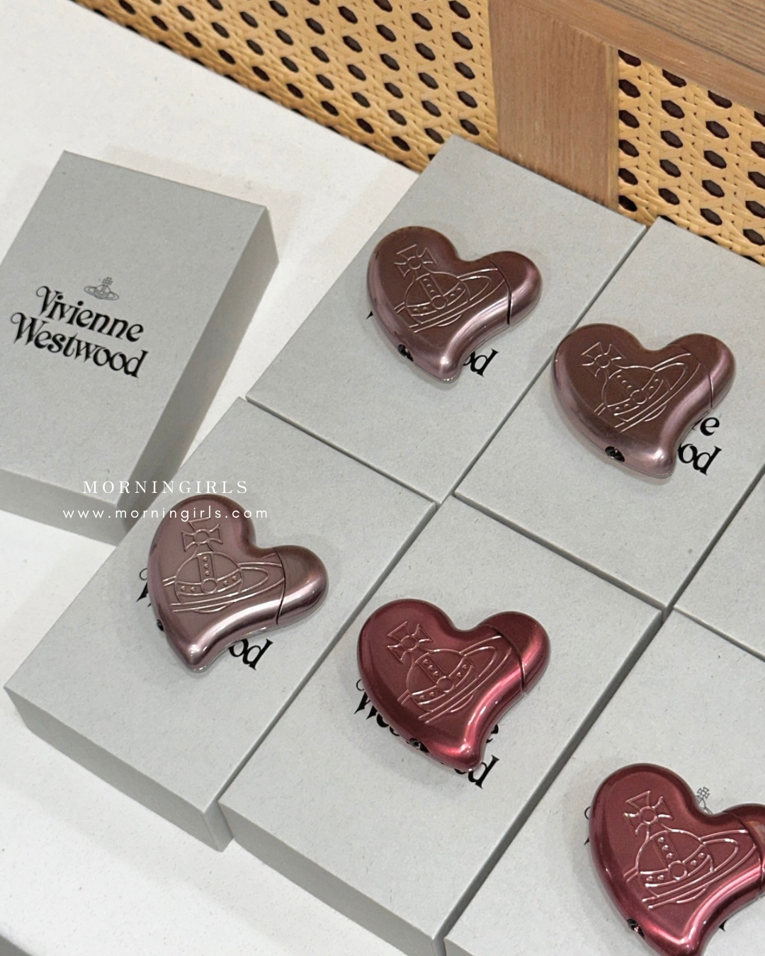 Vivienne Westwood 金屬鏡面ORB Monogram心形打火機 超限量情人節限定版 超美淺粉紅色 值得收藏! [日本限定]