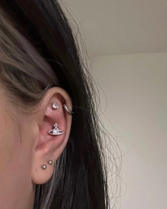 Vivienne Westwood Nano Solitaire Earrings 銀色 [超熱賣!可放耳骨 性價比超高]