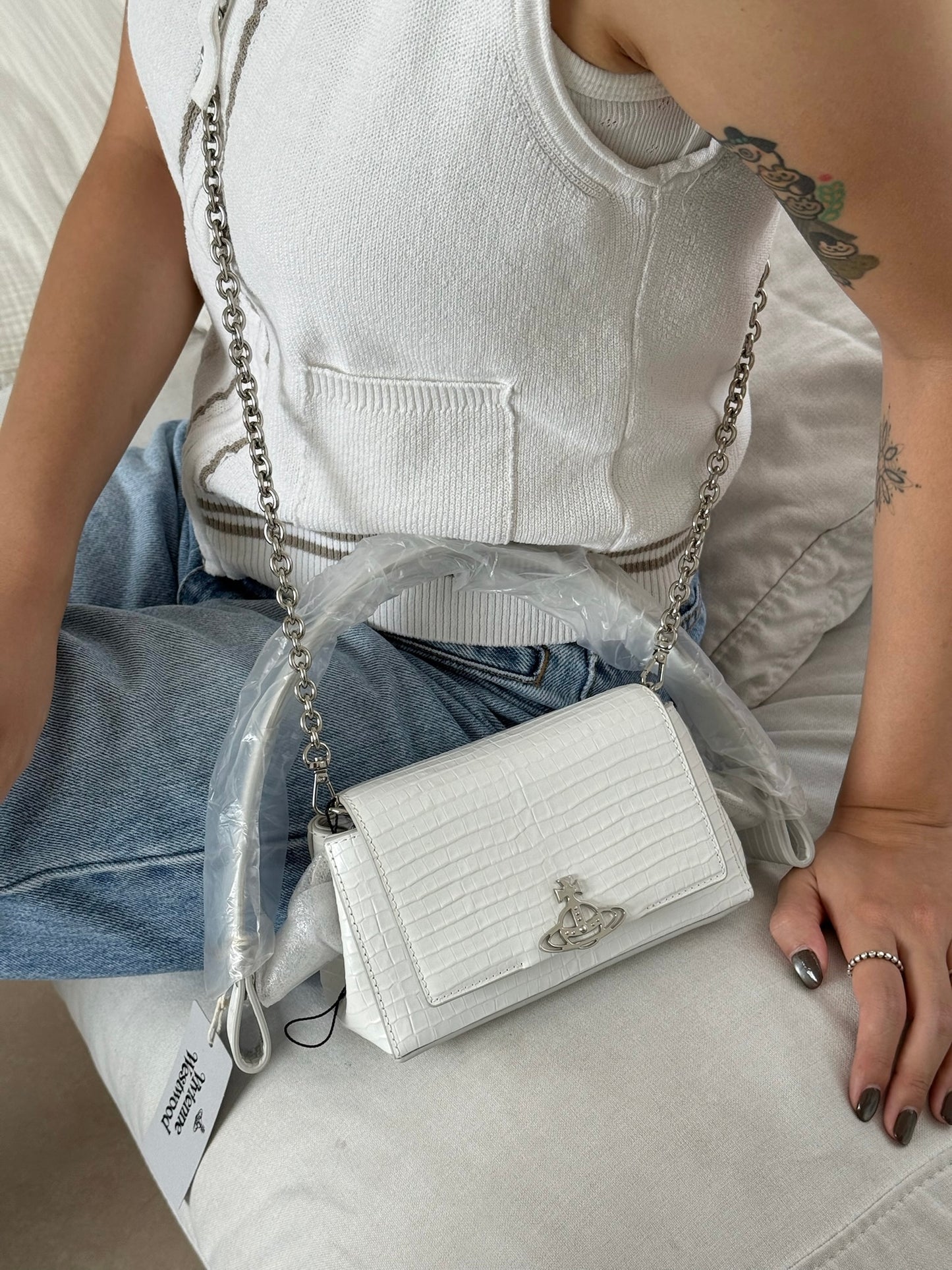 Vivienne Westwood Hazel Handbag FW25最新啞面鱷魚皮 100%真皮 [啞面細格 SMALL現貨優惠中!]