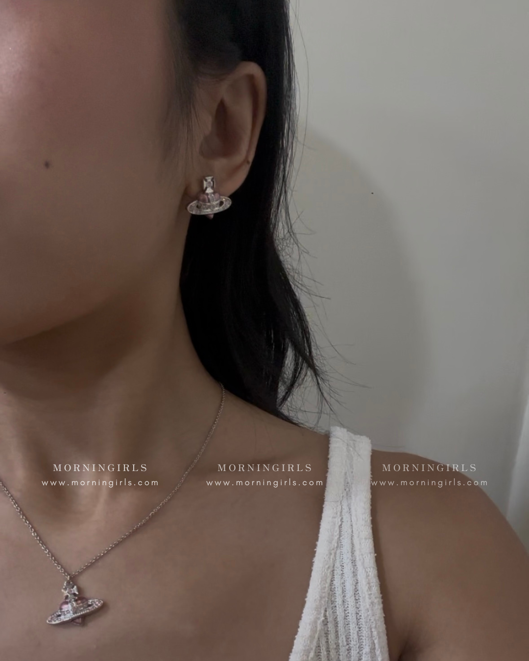 Vivienne Westwood Diamante Heart Earrings [2025限定乾燥玫瑰色 現貨發售中]