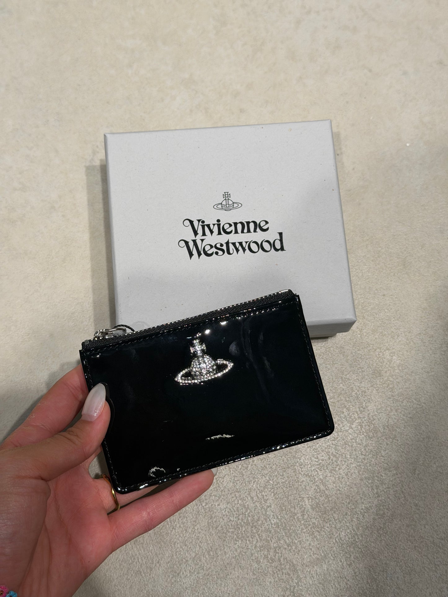 Vivienne Westwood Slim Lg cardholder 閃鑽漆皮卡套