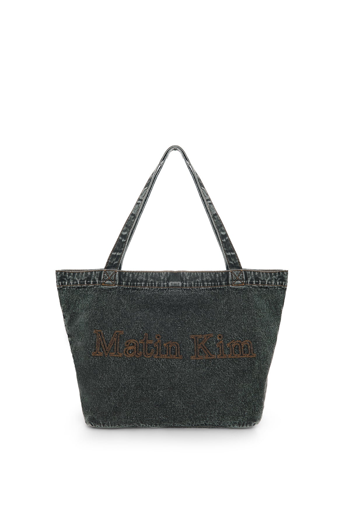 Matin Kim Matin Stitch Denim Shoulder Bag 最新韓國選物🇰🇷經典Logo刺繡水洗牛仔大袋［大容量超實手 有啪鈕!］