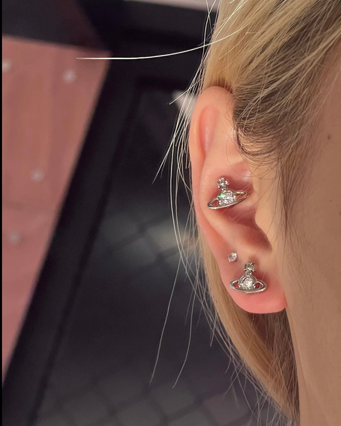 Vivienne Westwood Nano Solitaire Earrings 銀色 [超熱賣!可放耳骨 性價比超高]