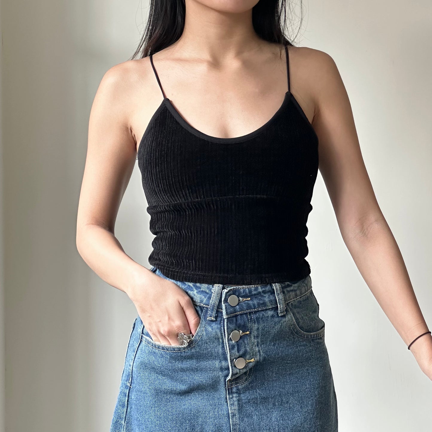 燈芯絨吊帶小背心 [有PAD!!]