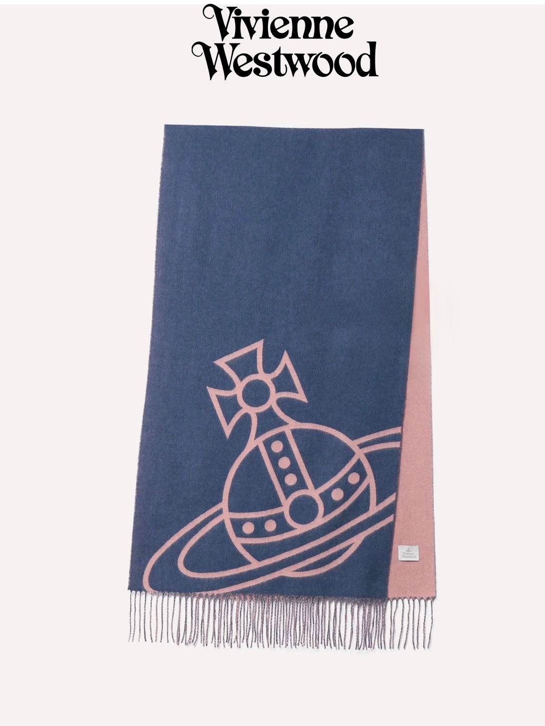 Vivienne Westwood Reversible ORB Logo Scarf 大尺寸雙面頸巾 (100%羊毛) [日本限定! 已停產最後現貨]