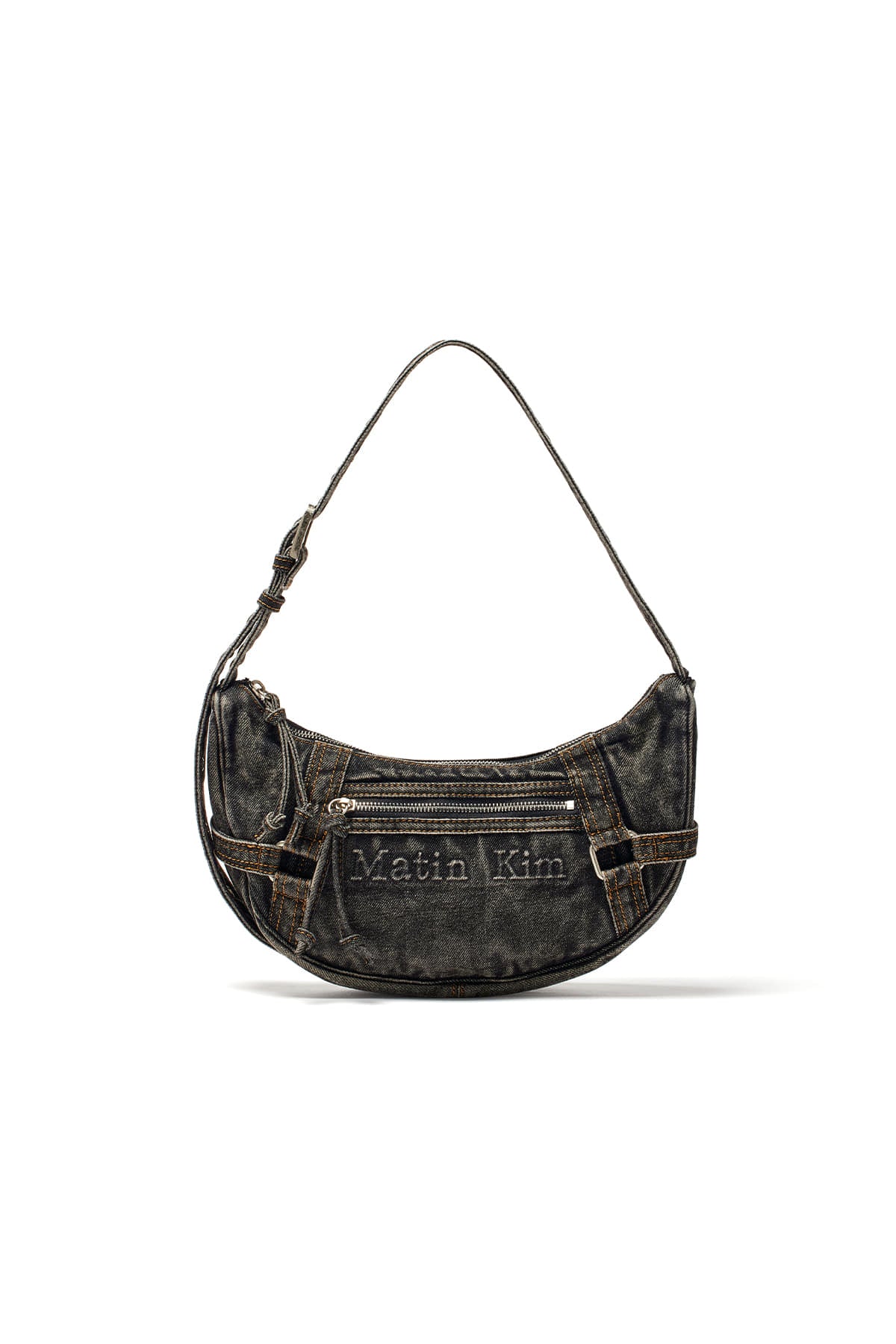 Matin Kim Matin Washed Denim Mini Hobo Bag 最新韓國選物🇰🇷水洗牛仔半月袋［肩帶可調節 韓星同款復古感 可兩用上膊斜揹OK!］