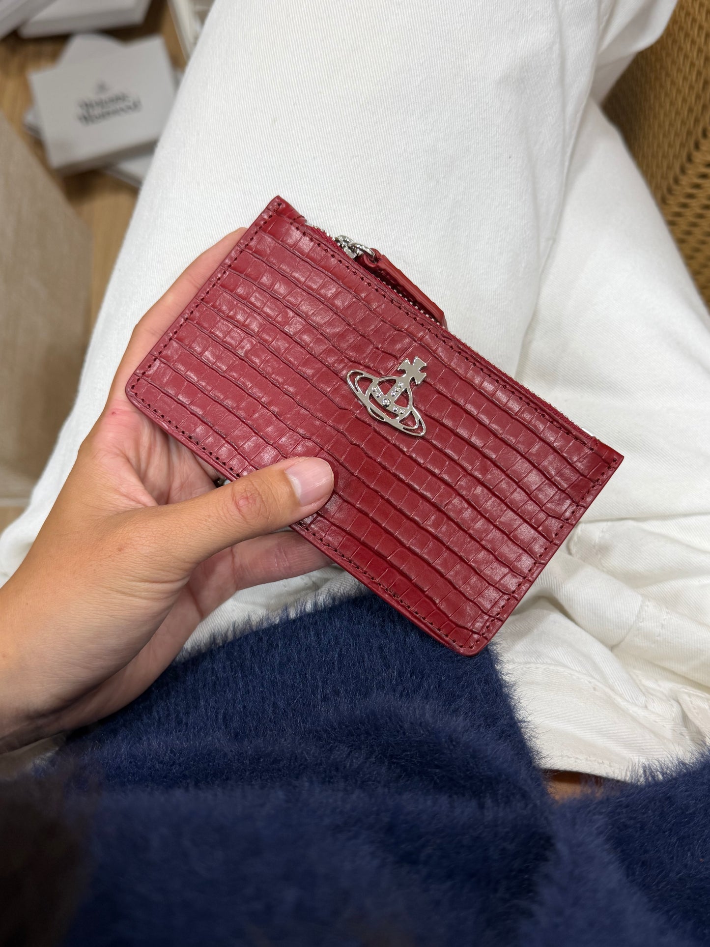 Vivienne Westwood Slim Long Cardholder 細格鱷魚皮  [SS25最新上架]