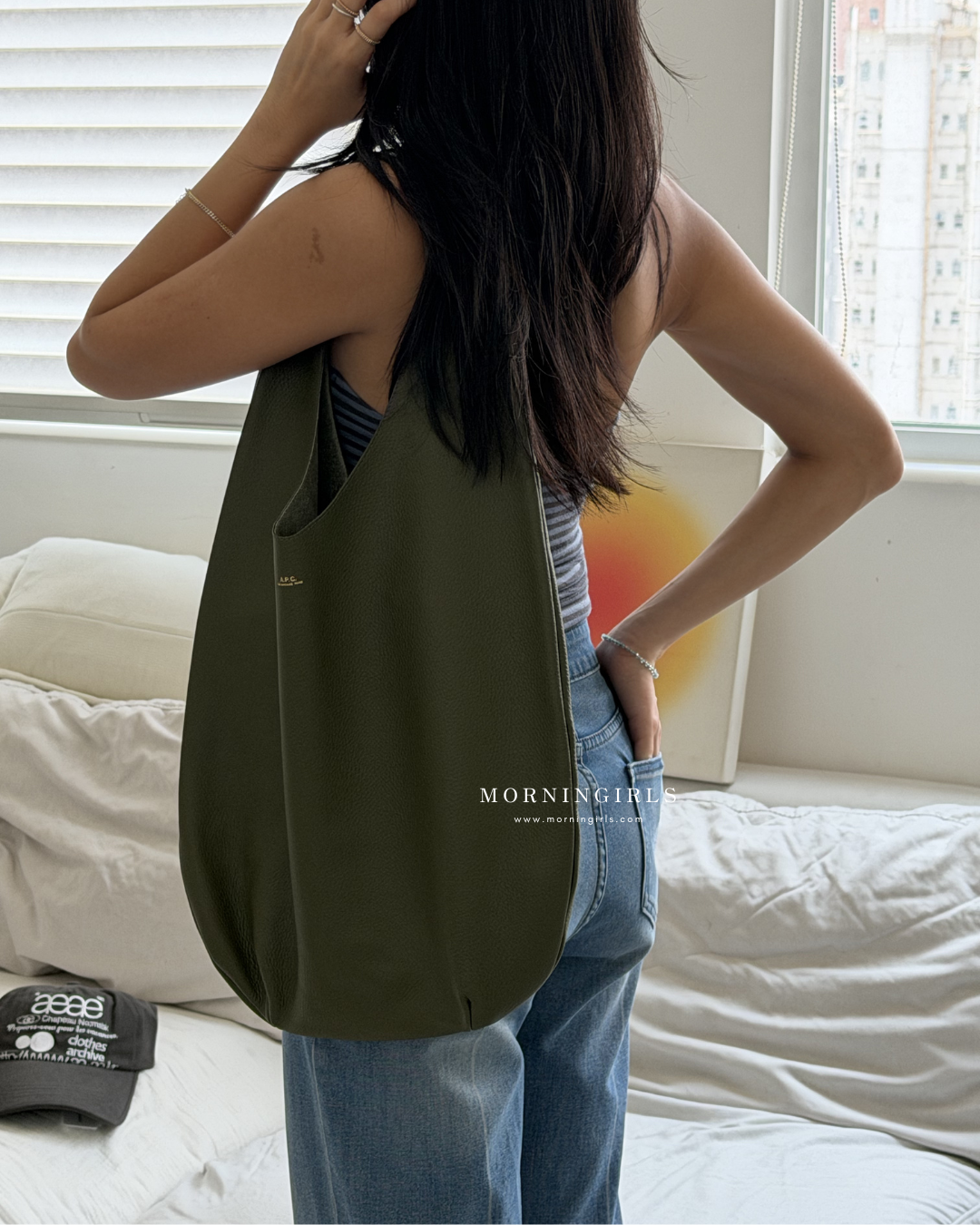 A.P.C. Le Neige Tote Bag 100%真牛皮［橄欖綠大折扣中! 極難補貨!］