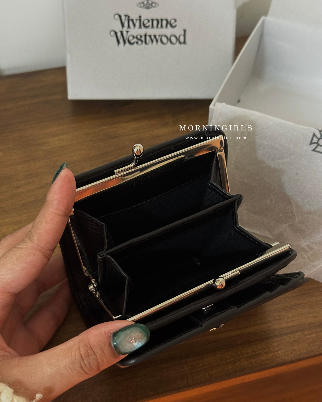 Vivienne Westwood Frame Pocket Wallet 黑銀荔枝皮 [BLACK FRIDAY大折扣中!]￼