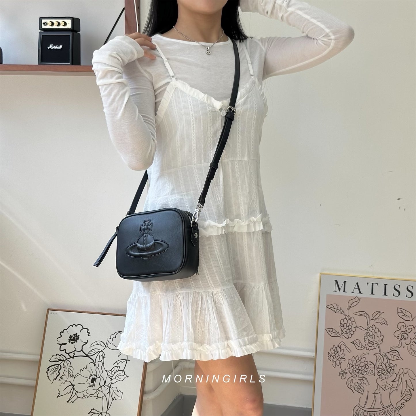 Vivienne Westwood Anna Camera Bag [黑色牛皮!]