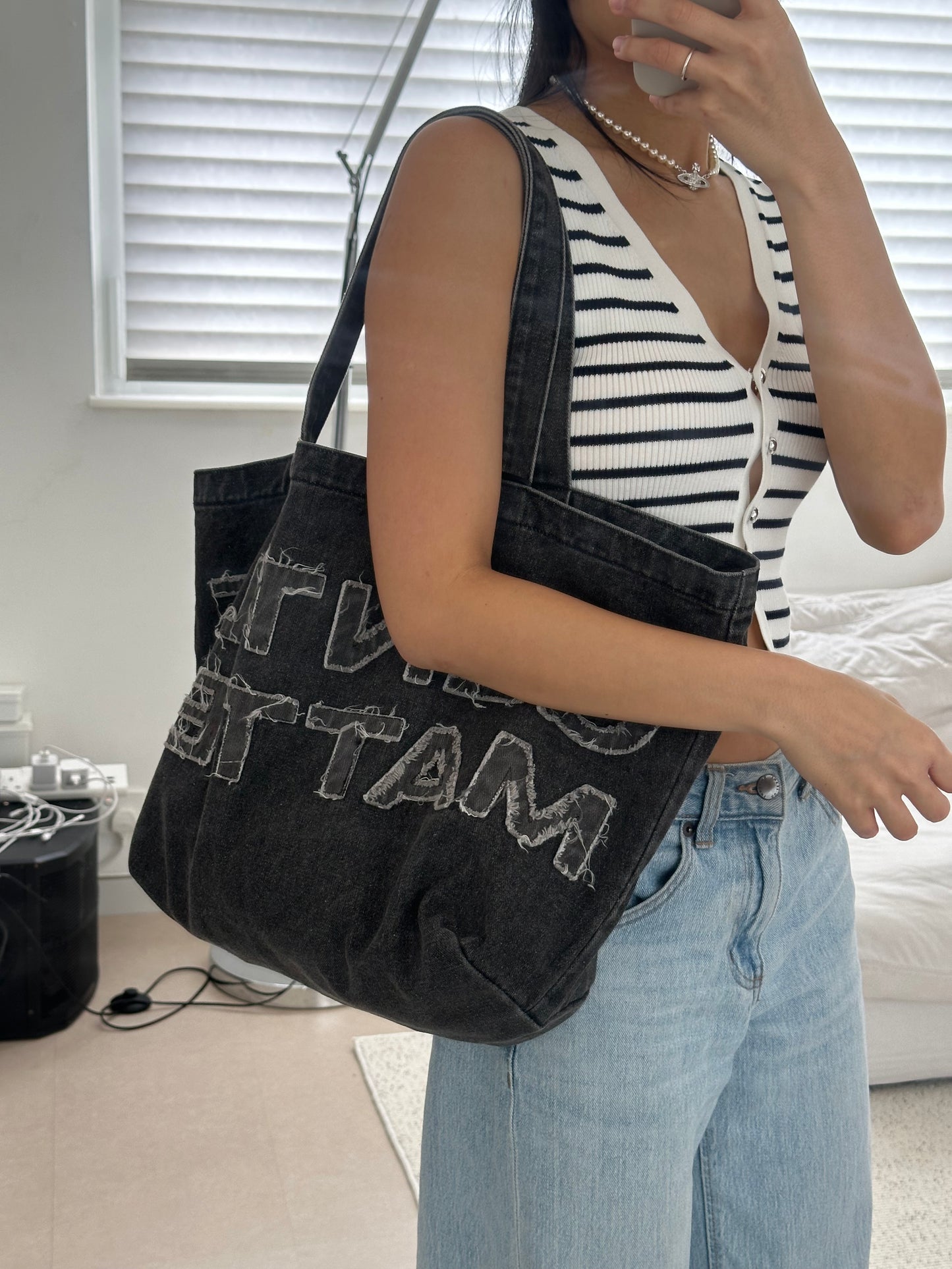 Gentlewoman Denim Tote Bag 灰黑色［超熱賣爛牛仔 皇牌單品!］