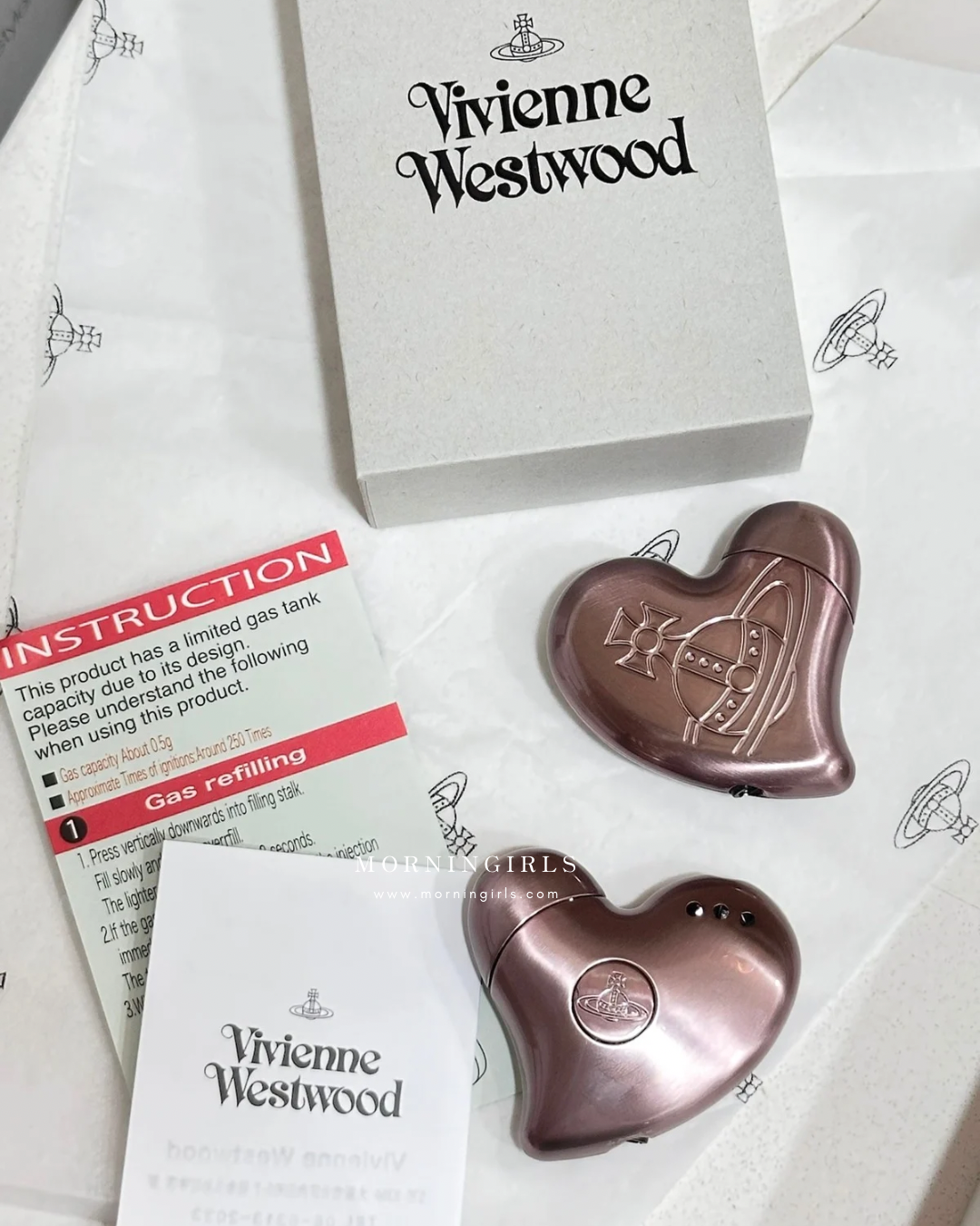 Vivienne Westwood 金屬鏡面ORB Monogram心形打火機 超限量情人節限定版 超美淺粉紅色 值得收藏! [日本限定]