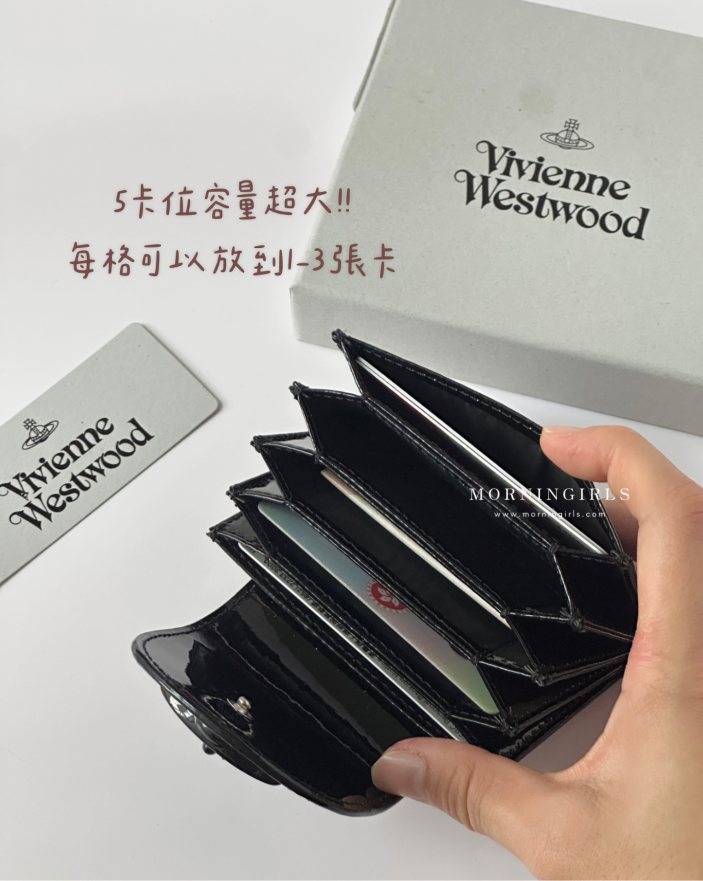 Vivienne Westwood Flap Cardholder 漆皮黑 [大容量5卡位]
