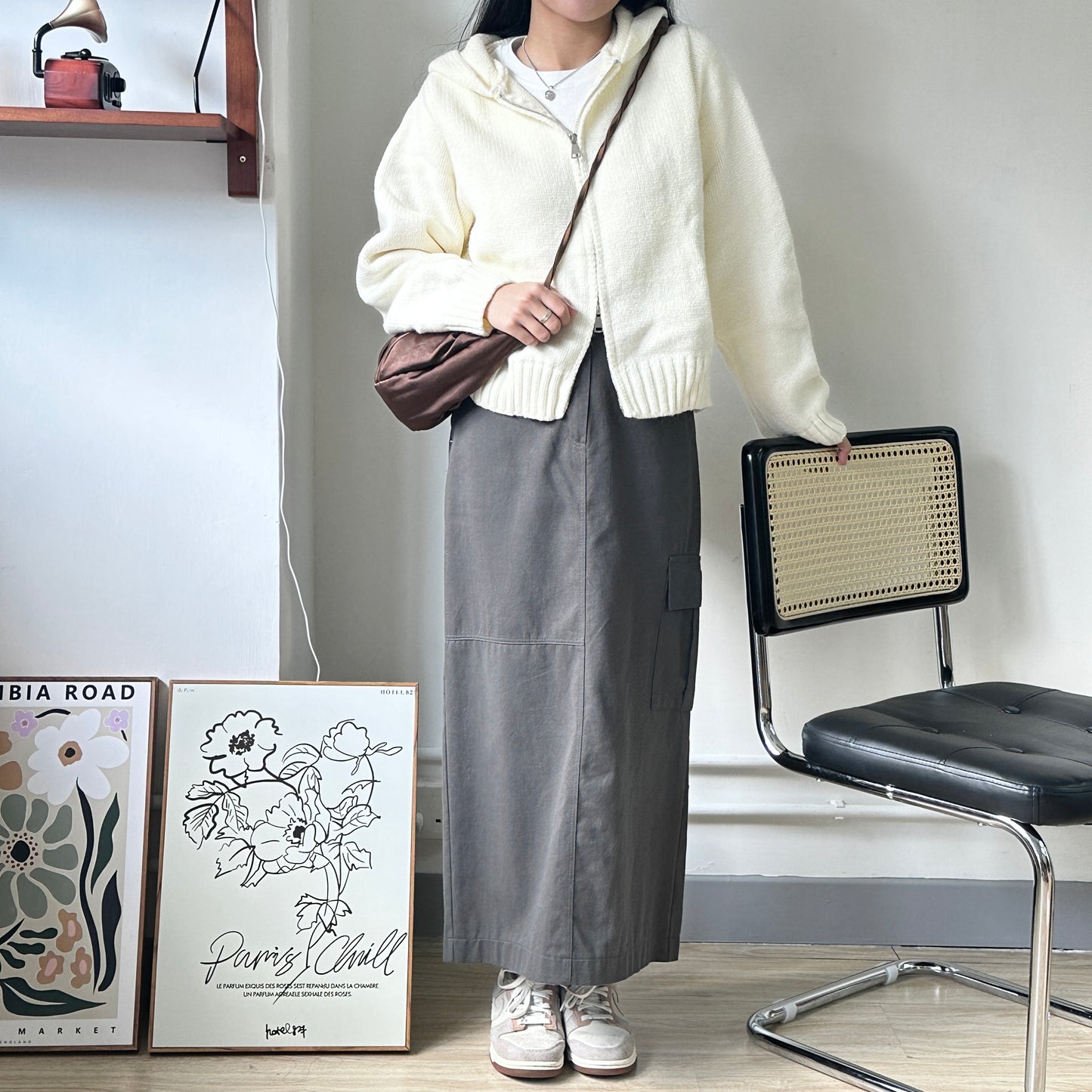 雙拉鏈厚實針織外套