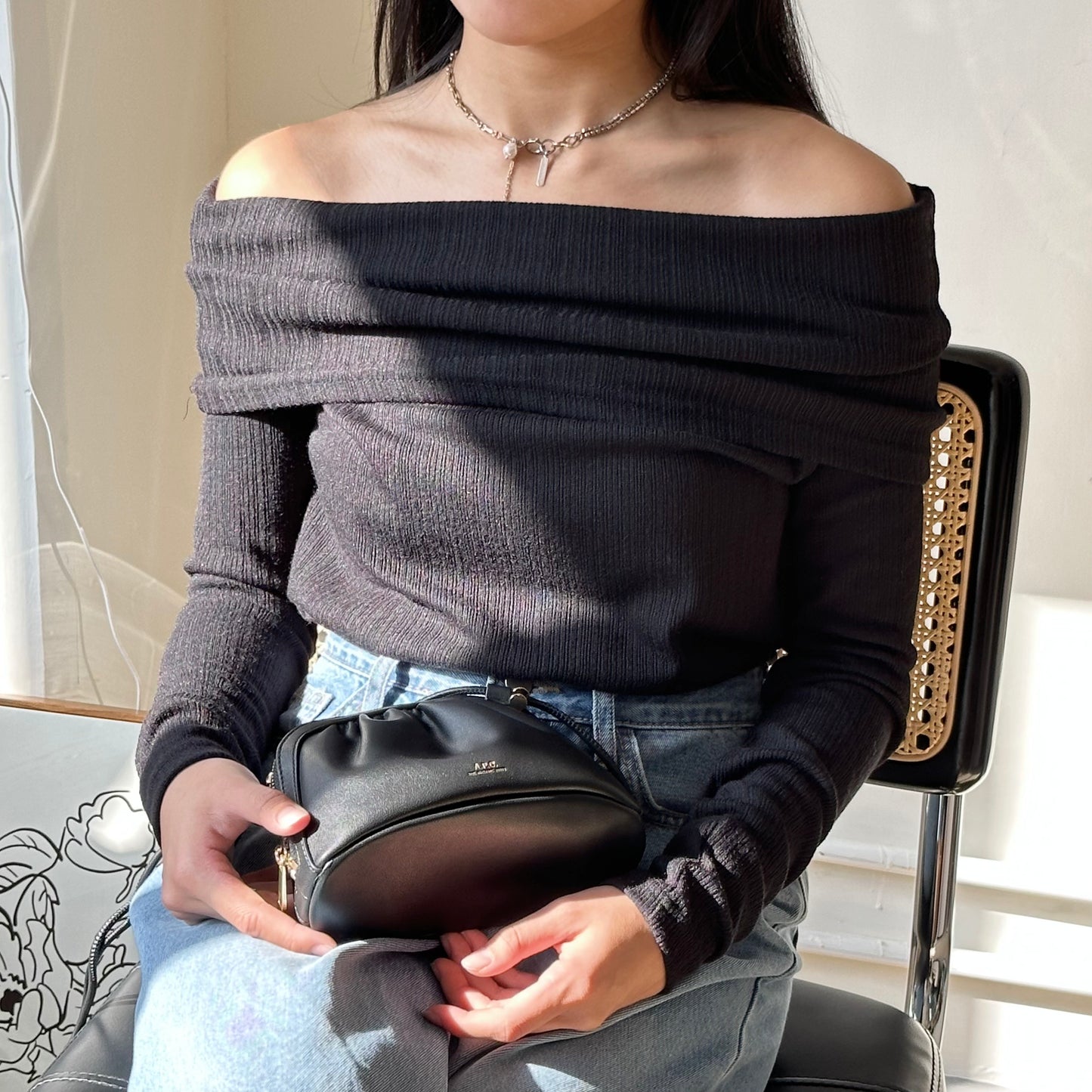 Off Shoulder Daily Top [超有彈性!!] [門市搬遷清貨限時優惠$169!]